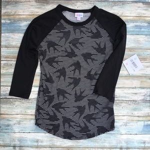 LuLaRoe Randy, stripes and sparrows, size XXSmall